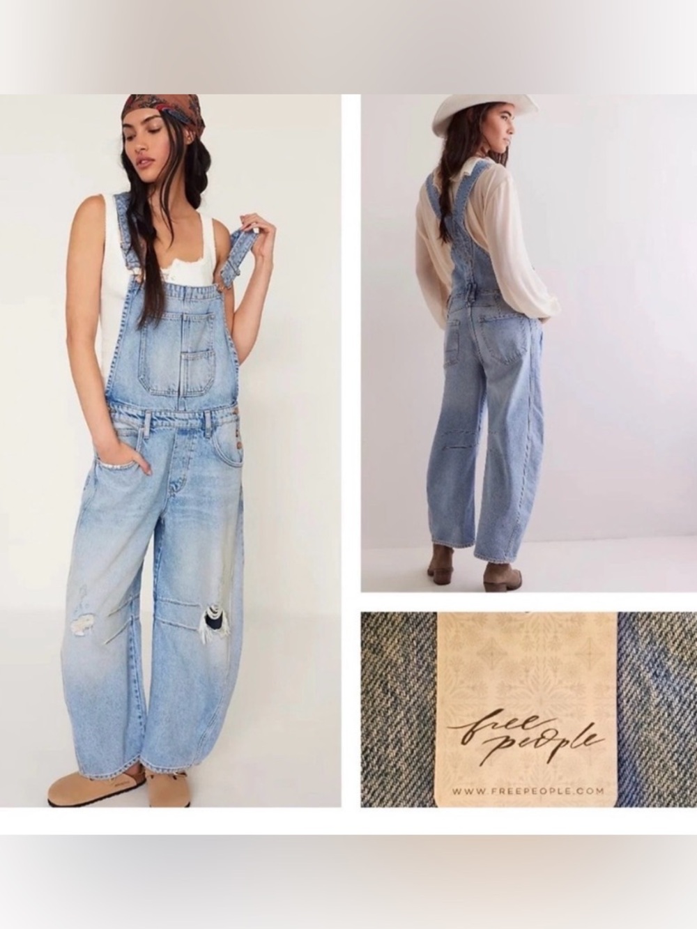 Free People Barrel overalls